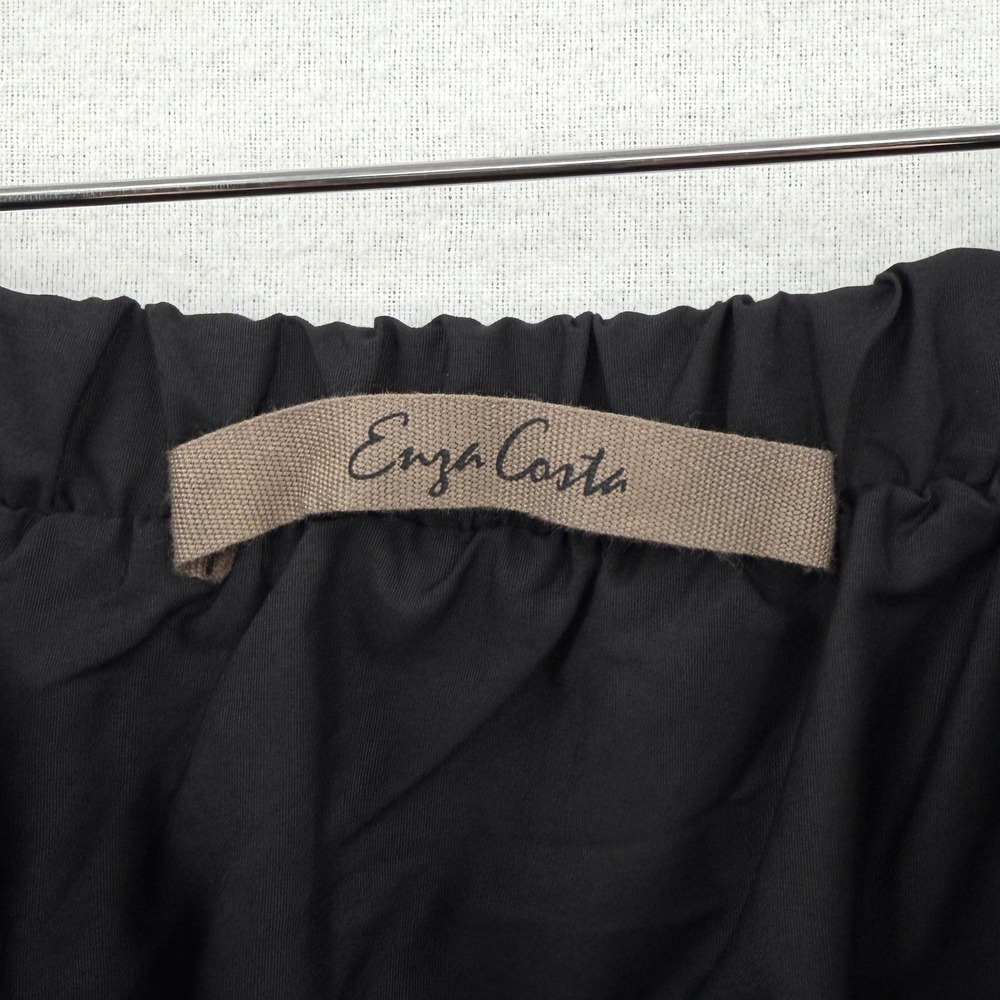 ENZA COSTA Poplin Bubble Skirt Women XS Black Cotton Midi Elastic Waist Casual - Picture 11 of 16